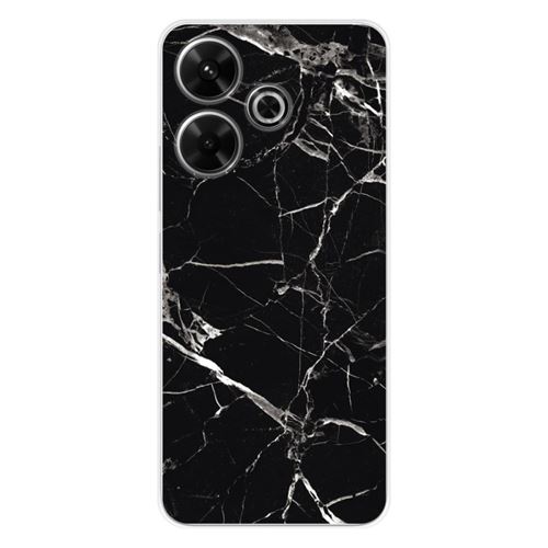 Coque en silicone imprimée compatible Xiaomi Redmi 13 4G Marbre Noir