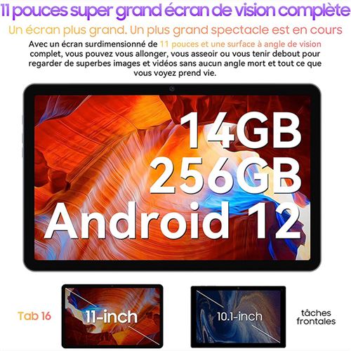 Blackview Tab 18 Tablette Tactile 11.97 pouces Android 13 2.4G+5G Wifi, 16  + 256 Go/SD 1 To 8800mAh Tablette PC Avec Clavier - Gris - Tablette tactile  - Achat & prix