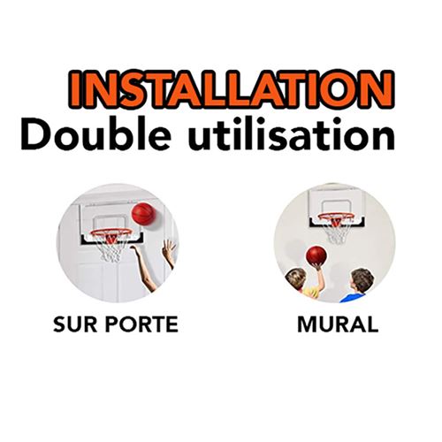 BERAXPOL – Mini Panier De Basket Suspendu – 2 Balles + Pompe – Protection Mousse – Pour Enfants Et Adultes