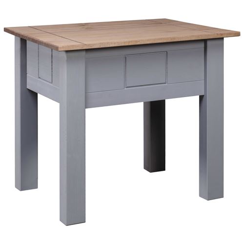 vidaXL Table de chevet Gris 50,5x50,5x52,5 cm Pin Assortiment Panama