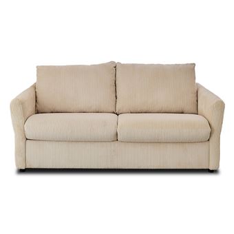 Maho - canapé lit 2 places convertible express couchage quotidien 140 cm matelas 11 cm en velours côtelé - Beige - 1