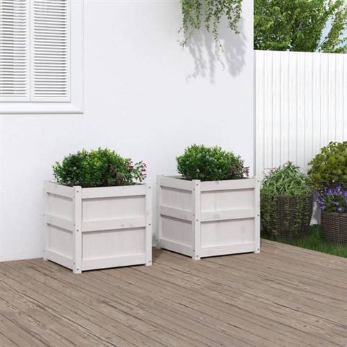 Vidaxl Blanc Jardinières - Image 3