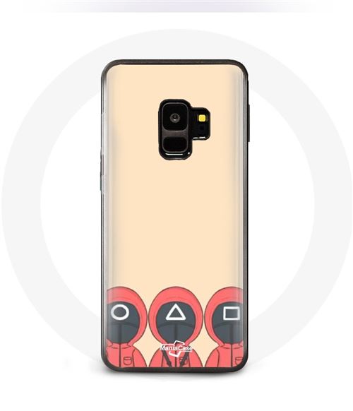 Coque pour Samsung S9 plus Squid Game Masques Triangle carré et Cercle Fan Art Maniacase