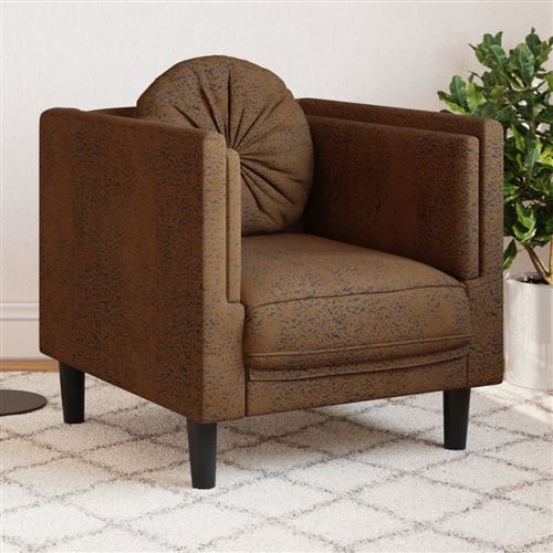 Non Communiqué Marron Vidaxl Fauteuil Avec Coussin Velours