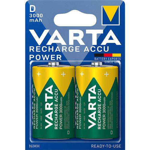 Varta Power Accu - Batterie 2 x D - NiMH - (rechargeables) - 3000 mAh