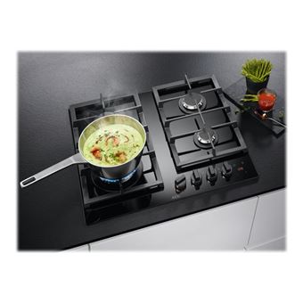 AEG 8000 Series HKB64450NB Flamelight - Table de cuisson au gaz - 4 plaques de cuisson - Niche - largeur : 56 cm - profondeur : 48 cm