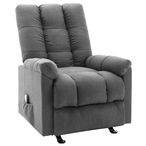 Non Communiqué Gris Vidaxl Fauteuil De Massage Inclinable Clair Tissu