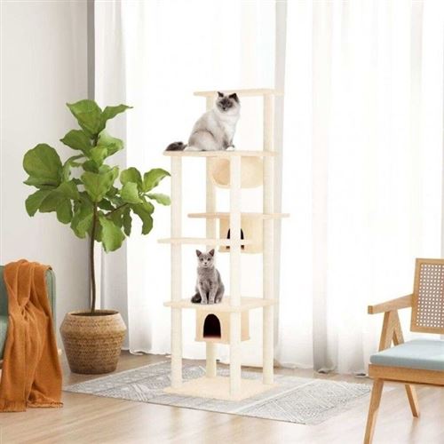 Vidaxl Arbre &Agrave; Chat Avec Griffoirs En Sisal Cr&egrave;me 169 Cm