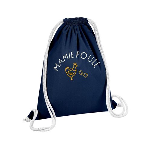 Fabulous Sac de Gym en Coton Bleu Mamie Famille Poule 12 Litres