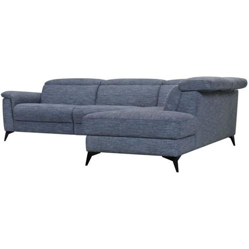 Canape dangle droit avec 1 place relax electrique - Tissu bleu clair - L 292 x P 232 x H 99 cm - MELBOURNE