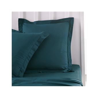 Taie d'oreiller Essential - 63 x 63+5 cm - 100% Coton uni - Paon