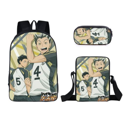 Set de 3 pièces Sacs à Dos Haikyuu Vert/Blanc 006