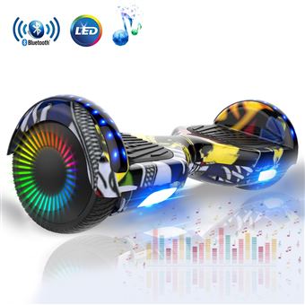 Gyropode électrique 6,5 Pouces Segway Hover Scooter Board avec Musique Bluetooth Hoverboard lumières LED et Moteur Puissant pour Enfants et Adolescents 
