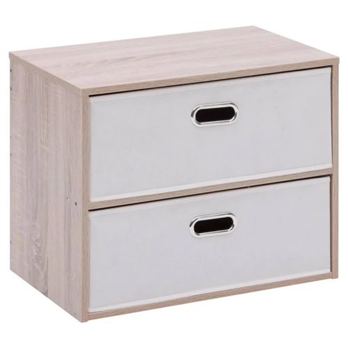 Non Communiqué Beige Chevet 2 Tiroirs Tissu Dress Up 5Five