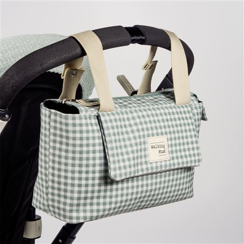 Walking Mum Sac organiseur pour poussette I Love Vichy vert