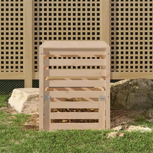Vidaxl - Composteur 63,5x63,5x77,5 cm Bois massif de pin Brun