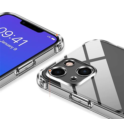 Coque Antichoc Silicone Transparent pour iPhone 13 (6,1) Phonillico® - Coque  et étui téléphone mobile - Achat & prix