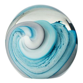 Presse-Papier en Verre "Tornado" 10cm Bleu - 1