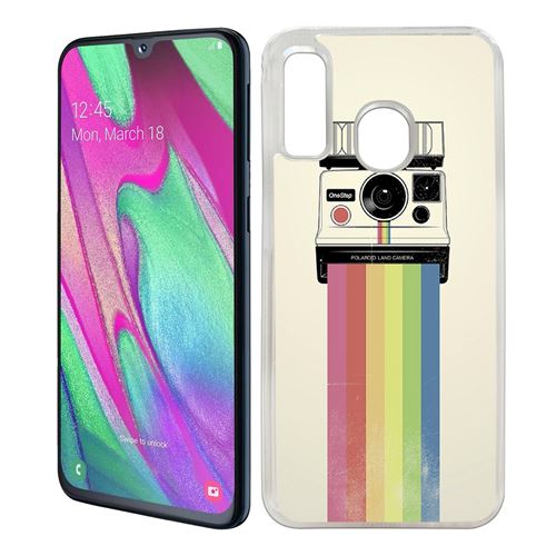 Coque pour Samsung Galaxy A40 -  Polaroid Arc En Ciel Rainbow