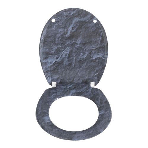 Wenko Abattant WC en duroplast design Slate Gris anthracite