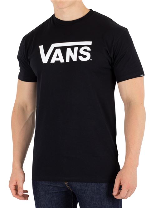 Vans Homme T-shirt de logo classique, Noir