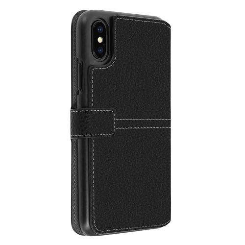 Etui folio Façonnable noir pour iPhone XS