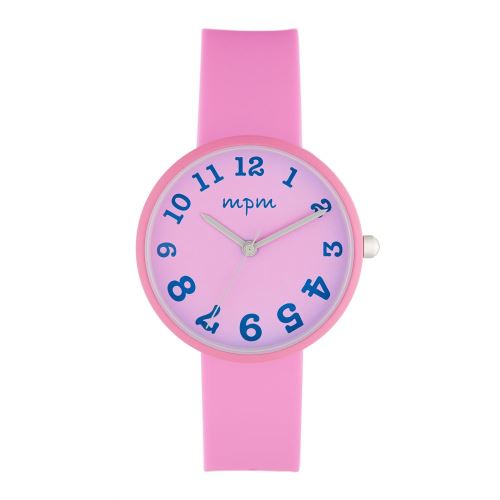 Montre Mixte Ma Première Montre à Quartz Cadran Rose 34 mm Et Bracelet Rose En Silicone MPMS1837
