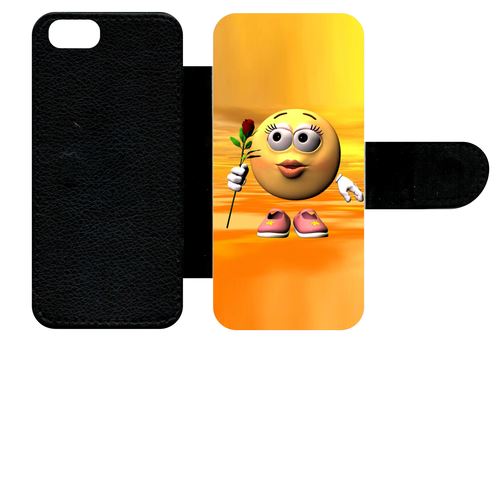 Etui À Rabat Apple Iphone 5s Smiley Rose