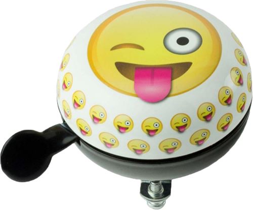 Widek sonnette de vélo Emoticon Crazy blanc/gris/jaune 80 mm