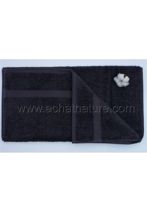 serviette de toilette coton bio coloris gris foncé
