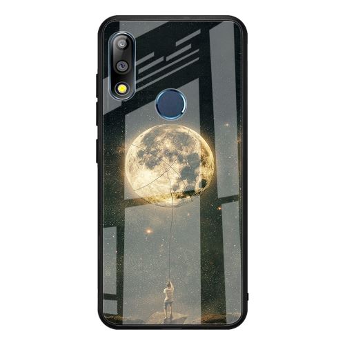 Coque en TPU hybride d'impression de motifs homme qui choisit la lune pour votre Asus Zenfone Max Pro (M2) ZB631KL