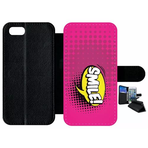 Etui À Rabat Apple Iphone 7 Smile Fond Rose