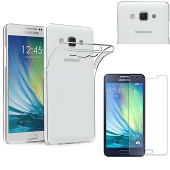 Coque pour Samsung Galaxy A3 2015 SM-A300 Verre Trempé Film Protection Ecran - Housse Etui Gel TPU Silicone Transparent Protection Souple Ultra ...