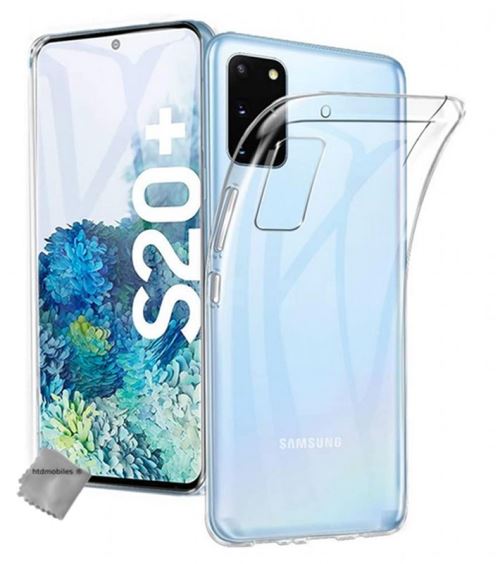 Coque silicone gel fine pour Samsung Galaxy S20 Plus avec verre trempe - TPU TRANSPARENT