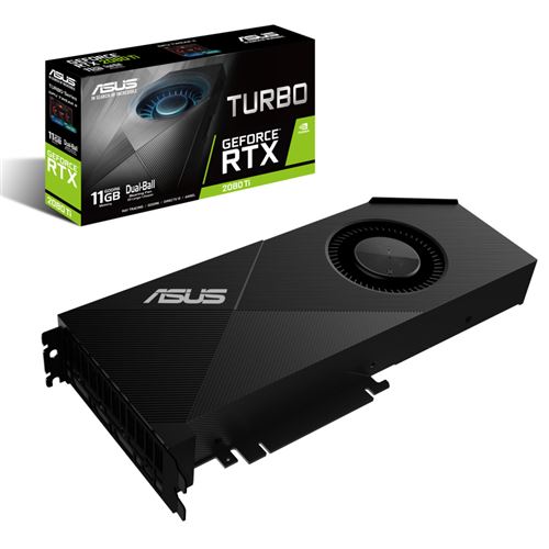 Asus Turbo Geforce Rtx 2080 Ti Carte Graphique (11gb Gddr6, Axial Fans, 0db, 2.7-slot, Gpu Tweak Ii)