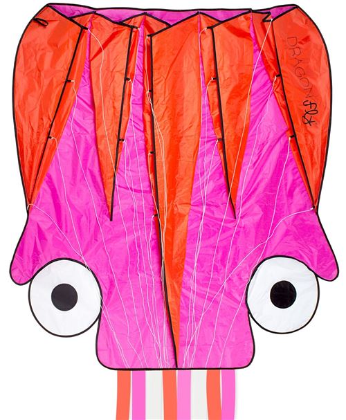 Dragon Fly cerf-volant Octopus rose / orange 124 x 127 cm