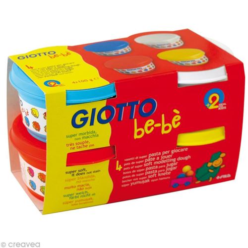Pâte à jouer GIOTTO Bébé - Couleurs primaires 4 x 100 gr