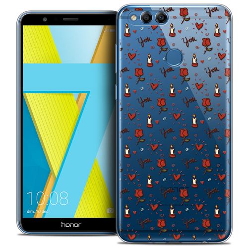 Coque Crystal Gel Honor 7X (5.9 ) Extra Fine Love - Bougies et Roses