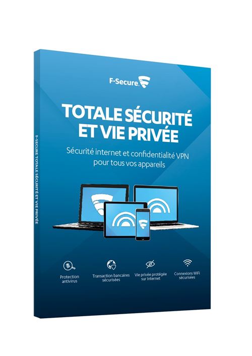F-SECURE TOTAL - Sécurité Internet & confidentialité VPN pour smartphones, tablettes, PC & MAC - 5 appareils / 1 an - FCFTBR1N005FR