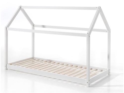 Vipack Blanc Lit Cabane 90X200cm