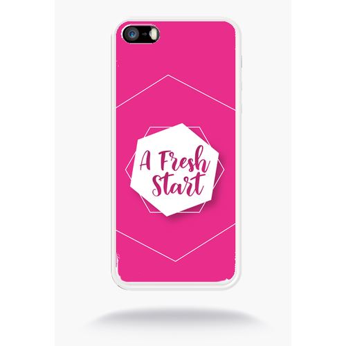 Coque A Fresh Start Fond Rose Compatible Apple Iphone 5s Silicone Blanc Mat
