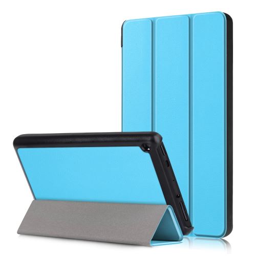 Etui en PU + TPU bleu avec support tri-pliure pour votre Amazon Fire 7 (2019)