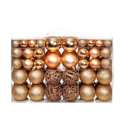 vidaXL Kerstballenset 6 cm rose/goud 100-delig