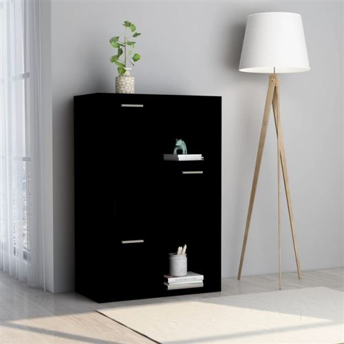 vidaXL Armoire de rangement Noir 60x29,5x90 cm Aggloméré