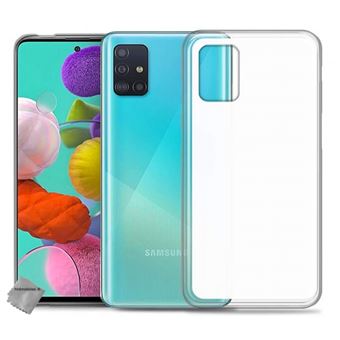Housse etui coque pochette silicone gel fine pour Samsung Galaxy A51 + verre trempe - BLANC TRANSPARENT - htdmobiles - 1