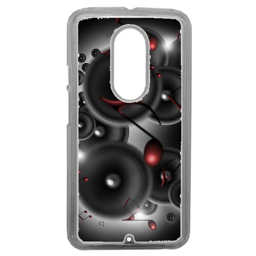 Coque Enceintes Note De Musique Rouge Compatible Motorola Moto X2 Transparent