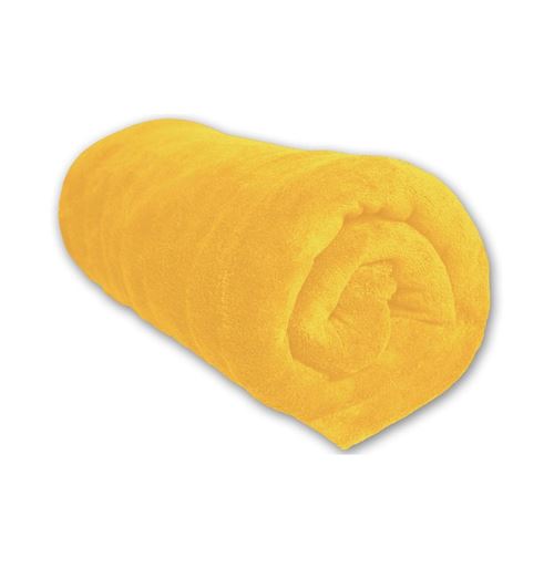 Plaid MICROFIBRE polaire 110x160 cm jaune, par Soleil d'ocre