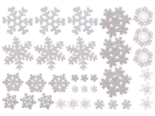 33 stickers de fenêtre 3D en gel design flocons de neige