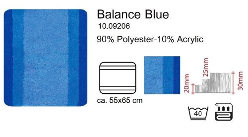 Spirella 1009206 Tapis de bain Balance 55 x 65 cm (Bleu)