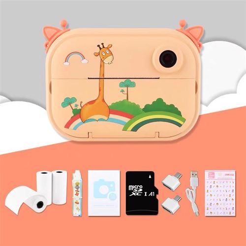 Appareil Photo Instantané Numérique Enfant, 2.4Pouces Écran IPS, Transmission WIFI ,32G TF Carte Girafe